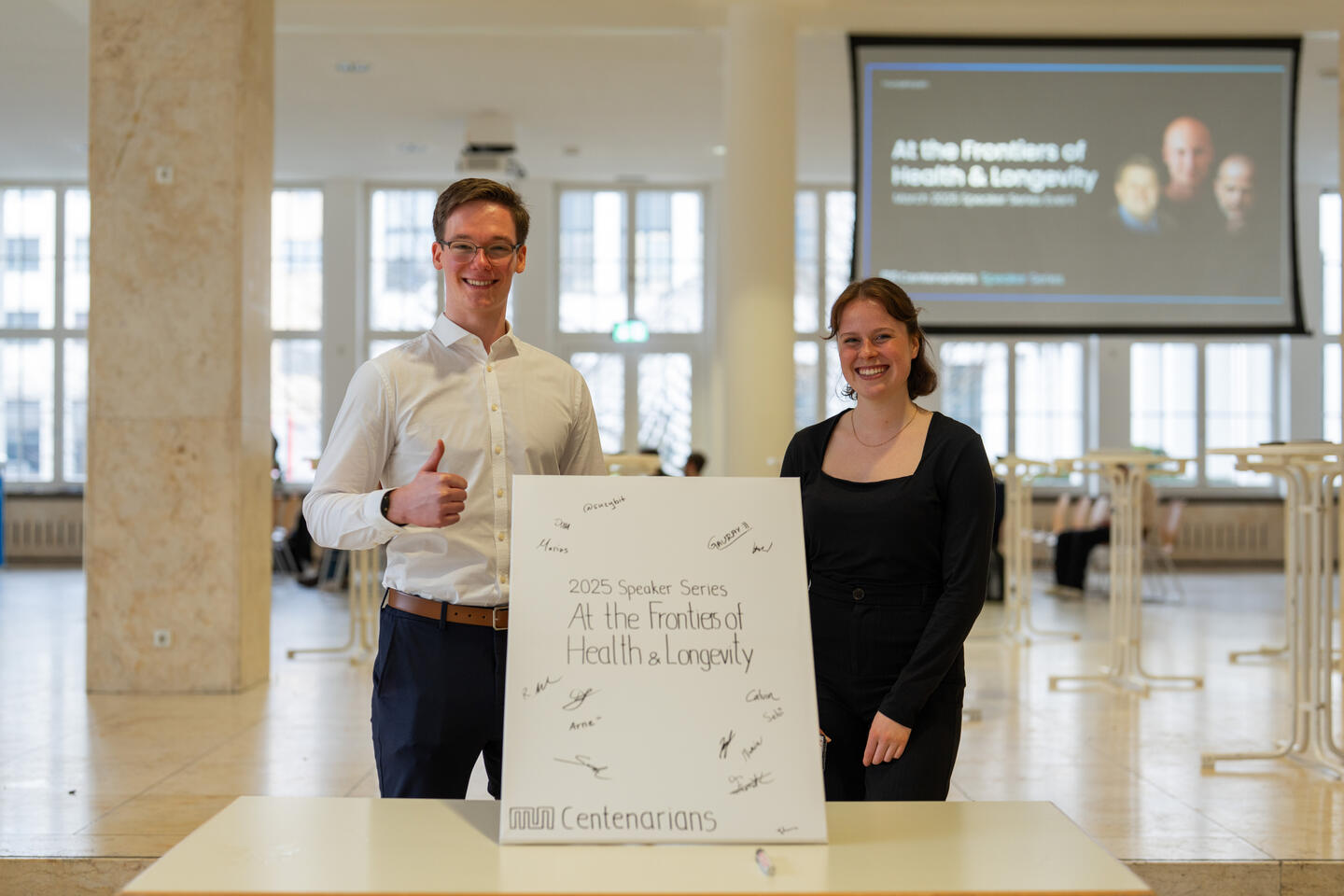 MUN Centenarians: Event Organising Team Laurens Kuchta & Anna Frankenberger